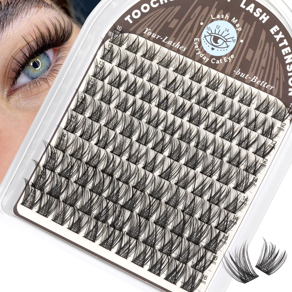 TOOCHUNAG Pestañas clusters naturales con curva C para un look suave