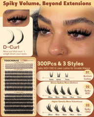 TOOCHUNAG pestañas inferiores conjunto para looks completos sin herramientas.