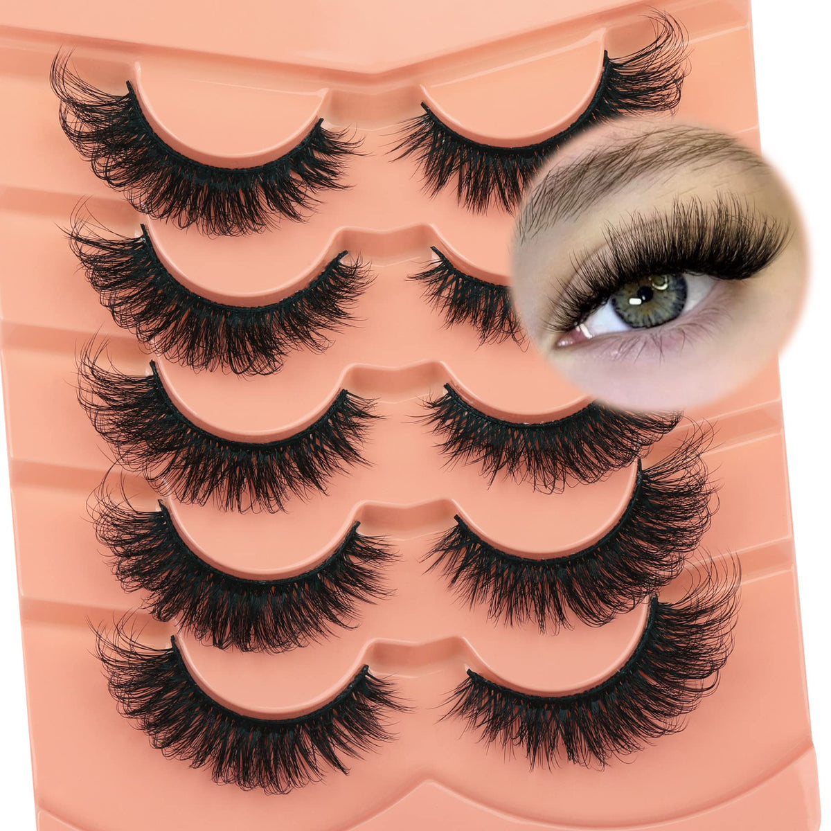 TOOCHUNAG pestañas ojo zorro 18mm para una mirada alargada y natural.