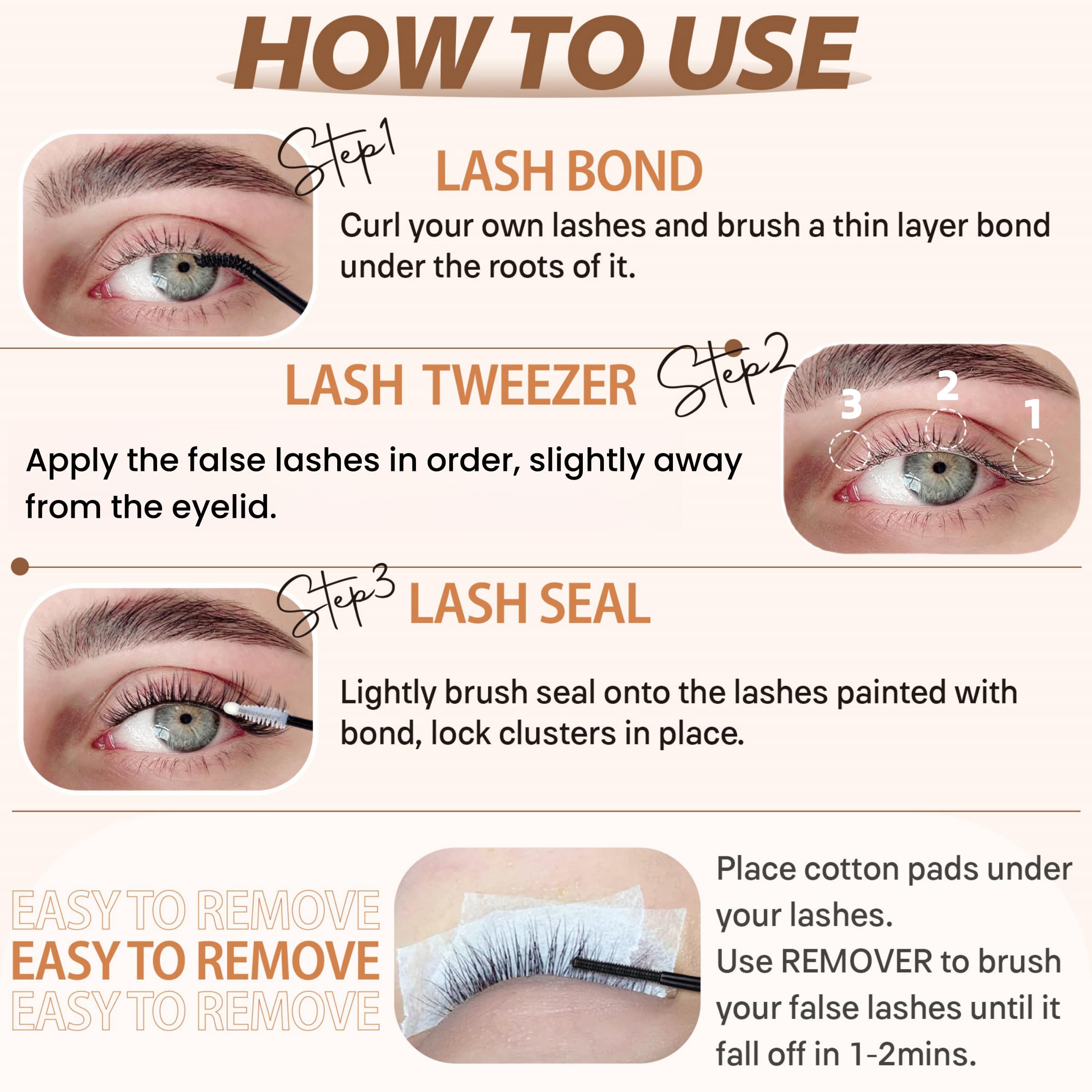 Pestañas texturizadas wispy de TOOCHUNAG para volumen natural y duradero.