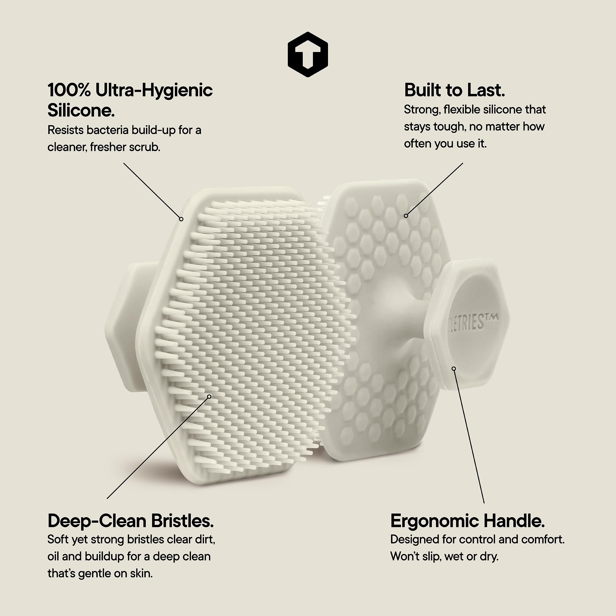 TOOLETRIES cepillo exfoliante de silicona original, durabilidad para uso diario