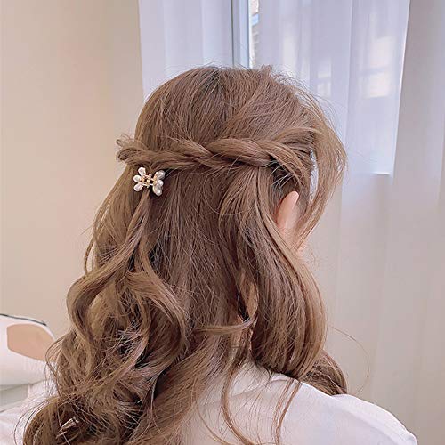 Toolzeen clip de pelo con perlas mini, añade brillo elegante a cualquier peinado.