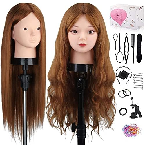 TopDirect: cabello marrón de 24 pulgadas para practicar rizos y peinado.