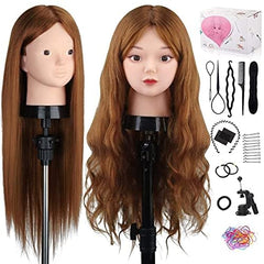 TopDirect: cabello marrón de 24 pulgadas para practicar rizos y peinado.