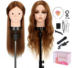 TopDirect: cabeza de maniquí con cabello real 80% para practicar peinados.