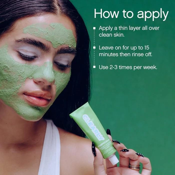 Topicals Clearly Breakout Mask in a night-routine setup for a calming skincare moment.