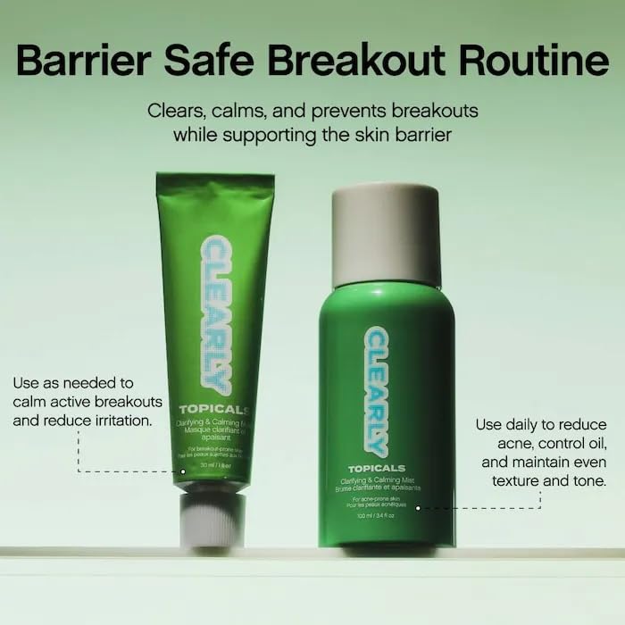 Topicals Clearly Breakout Mask packaging highlights vegan and cruelty-free formulation.