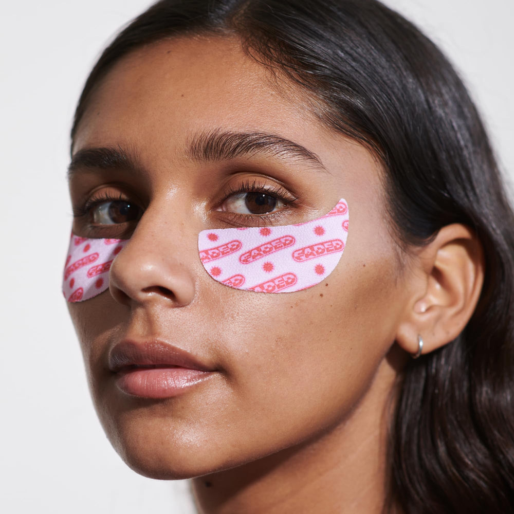 Topicals Faded under eye mask kit layout with clear usage directions.