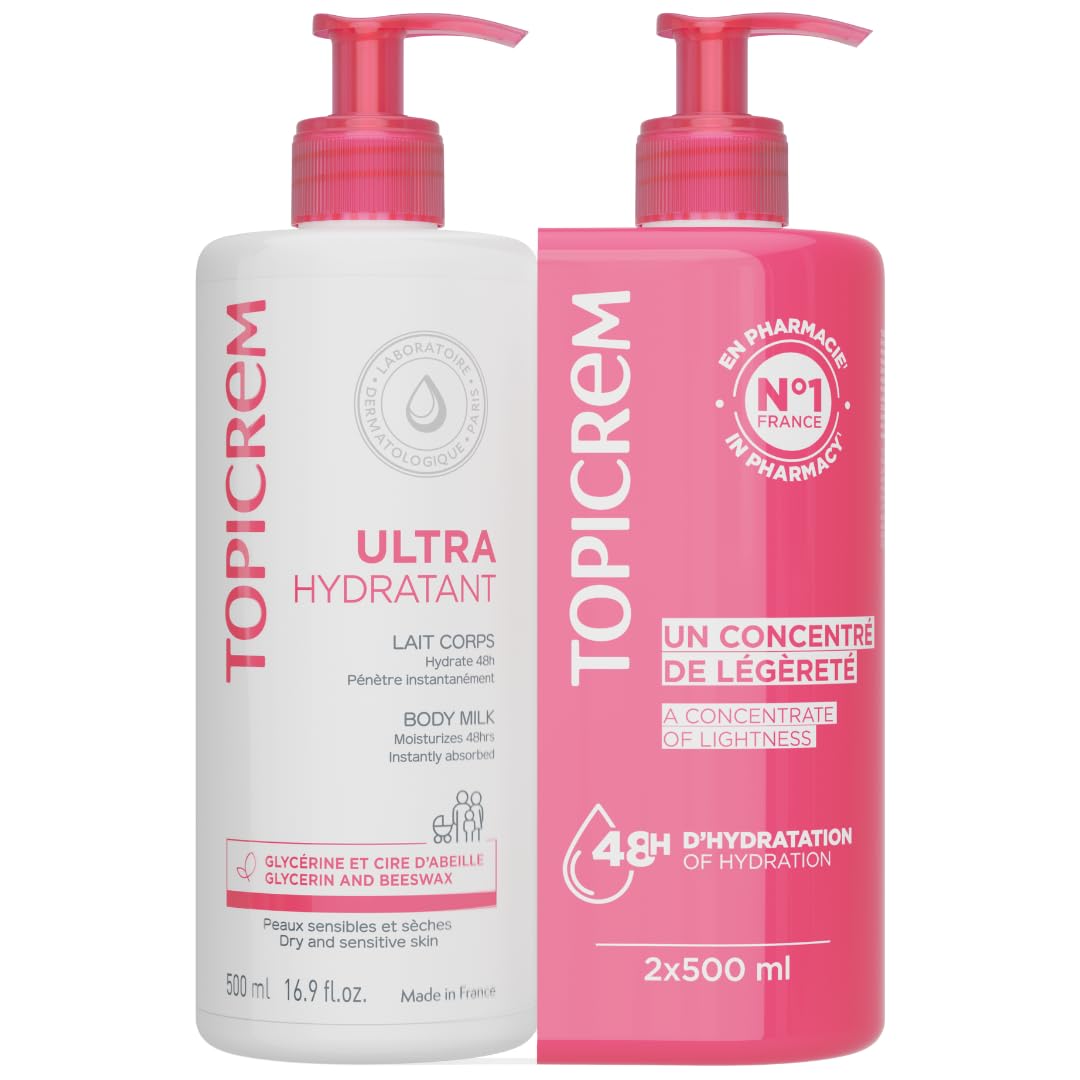 Topicrem Lait Corps Ultra-Hydratant: hydratation durable pour peau sèche.