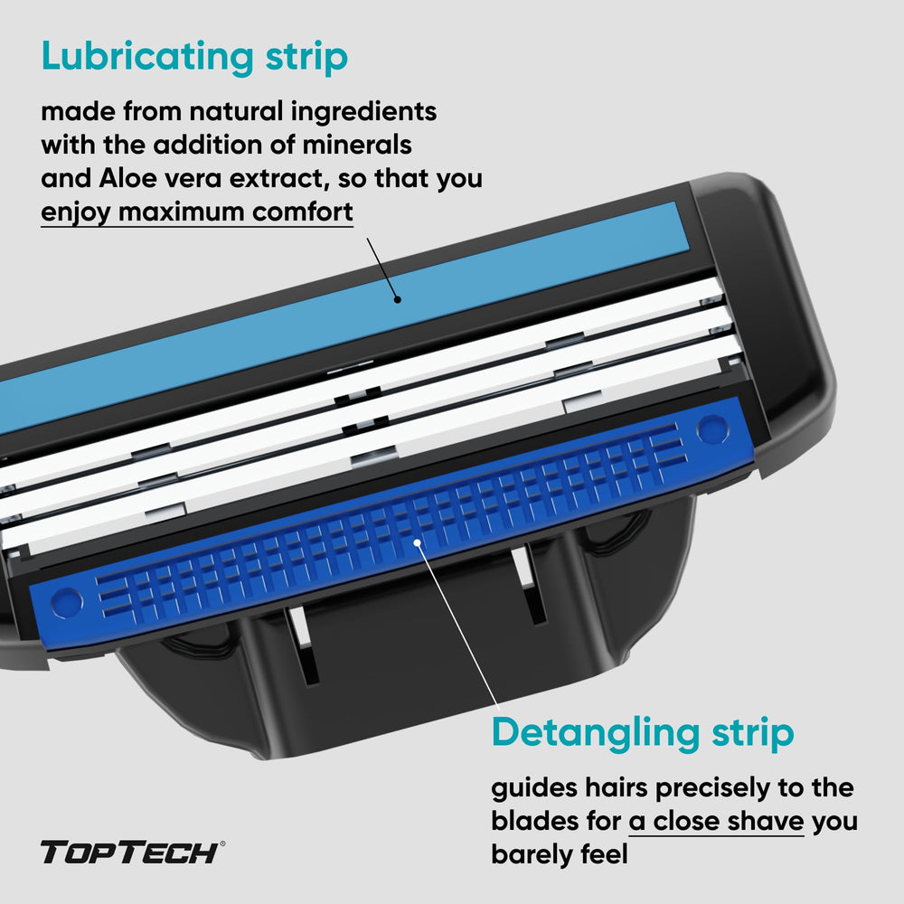 Toptech rasurador tres cuchillas, limpieza fácil bajo el grifo