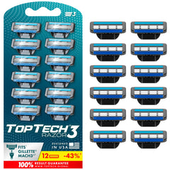 Toptech Razor 3 para hombre con cuchillas 3 hojas para un afeitado suave