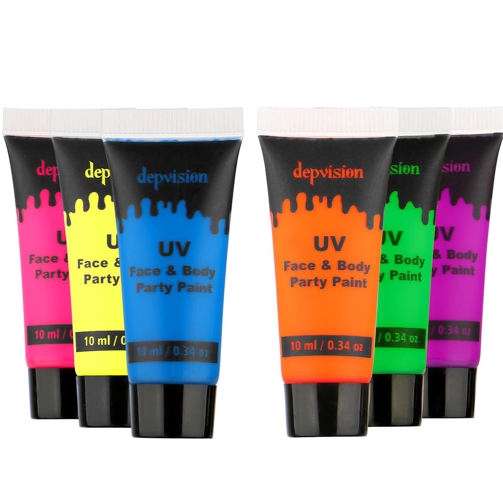Depvision pintura UV neon para uñas y decoraciones con brillo visible bajo luz negra