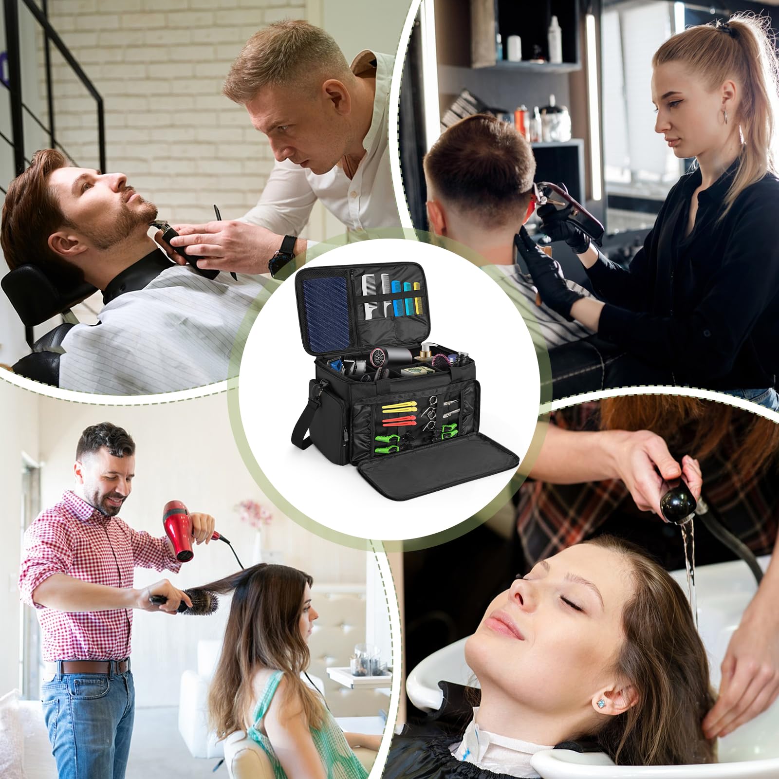 TORIBIO design chic: sac de coiffure élégant et professionnel pour professionnels mobiles.