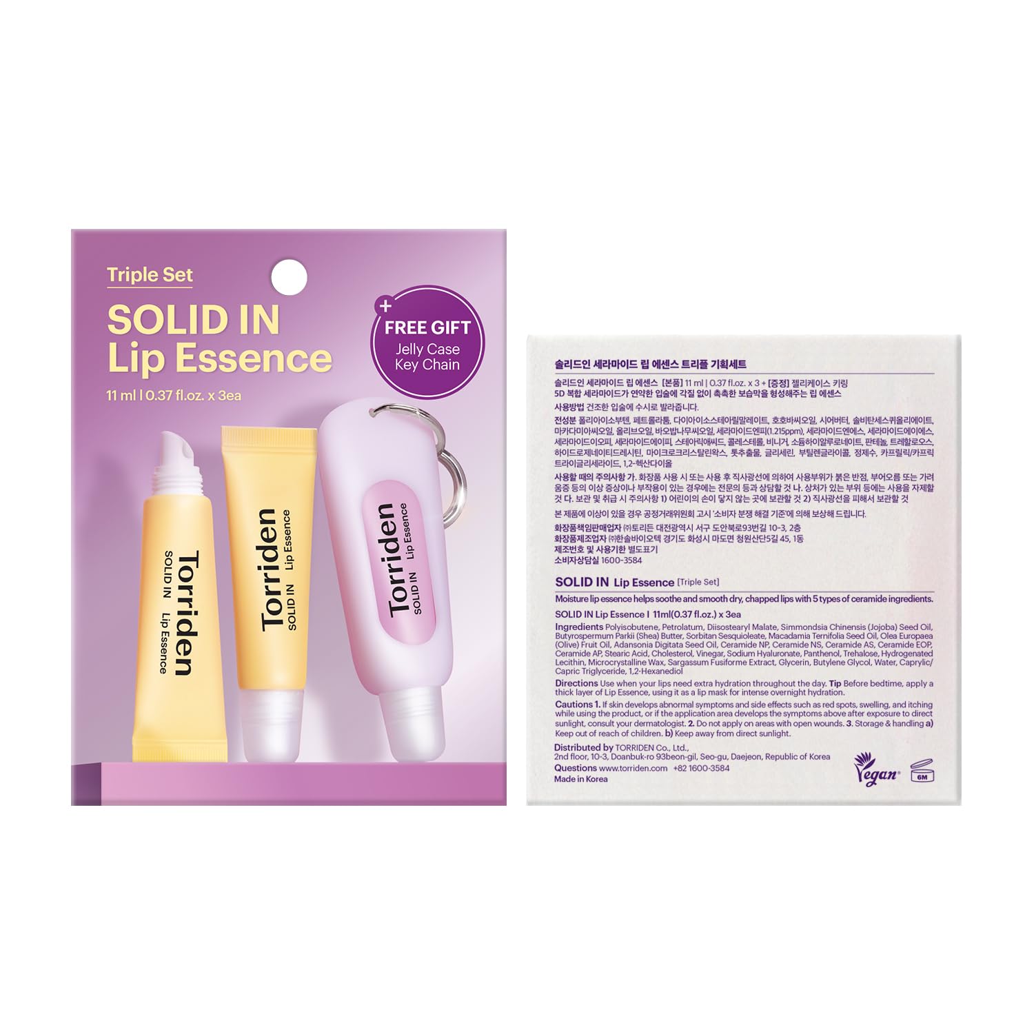 Aplicación de Torriden con acabado translúcido en labios.
