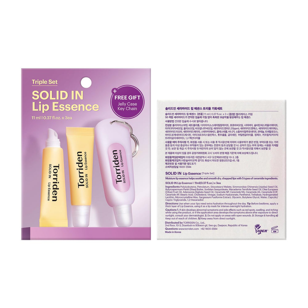 Aplicación de Torriden con acabado translúcido en labios.