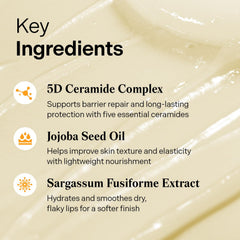 Torriden con 5D Ceramide Complex para labios suaves.