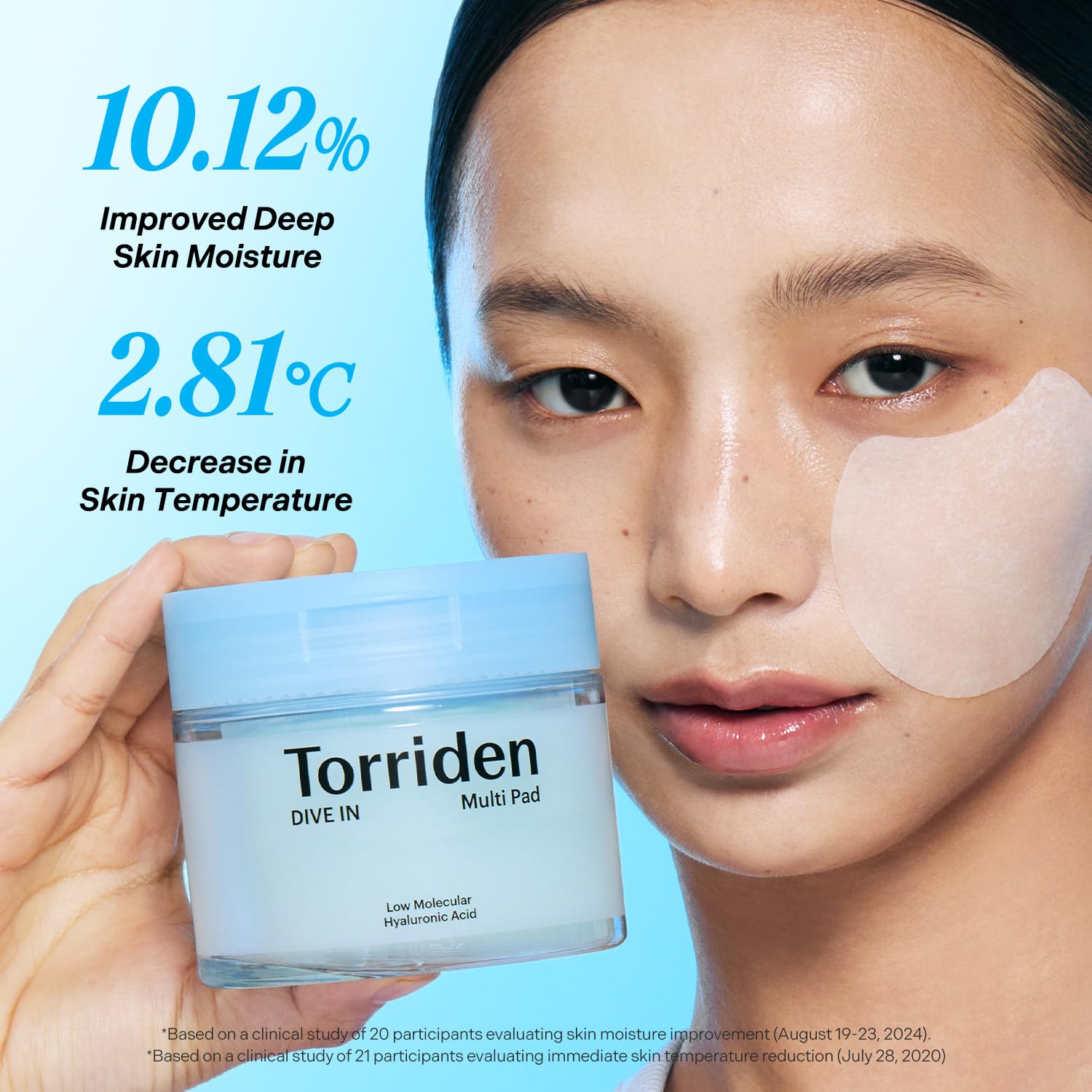 Torriden DIVE IN Multi Pad, efecto refrescante para la piel.