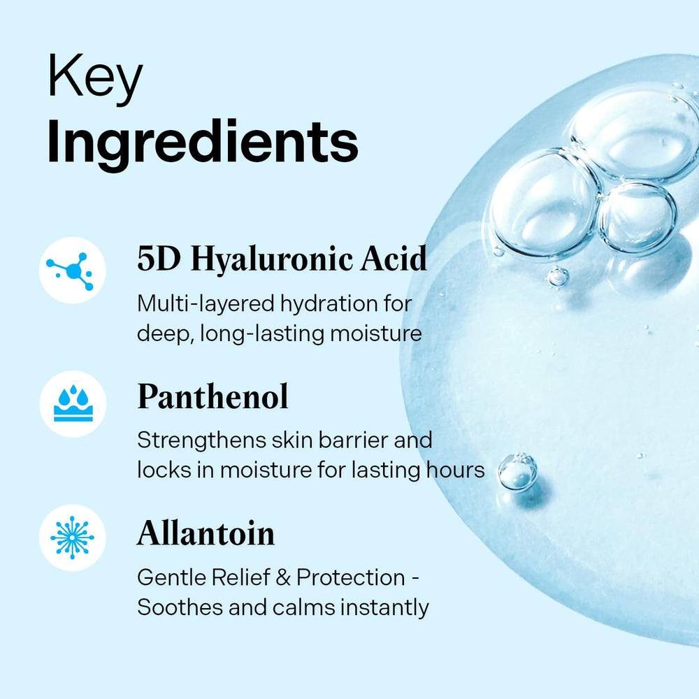 Torriden Dive In Serum ingredientes 5D hialurónicos para hidratación profunda.