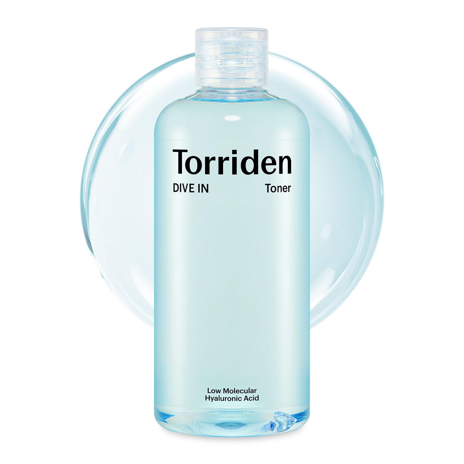 Torriden Dive in Toner, envase frontal, base suave para hidratación diaria