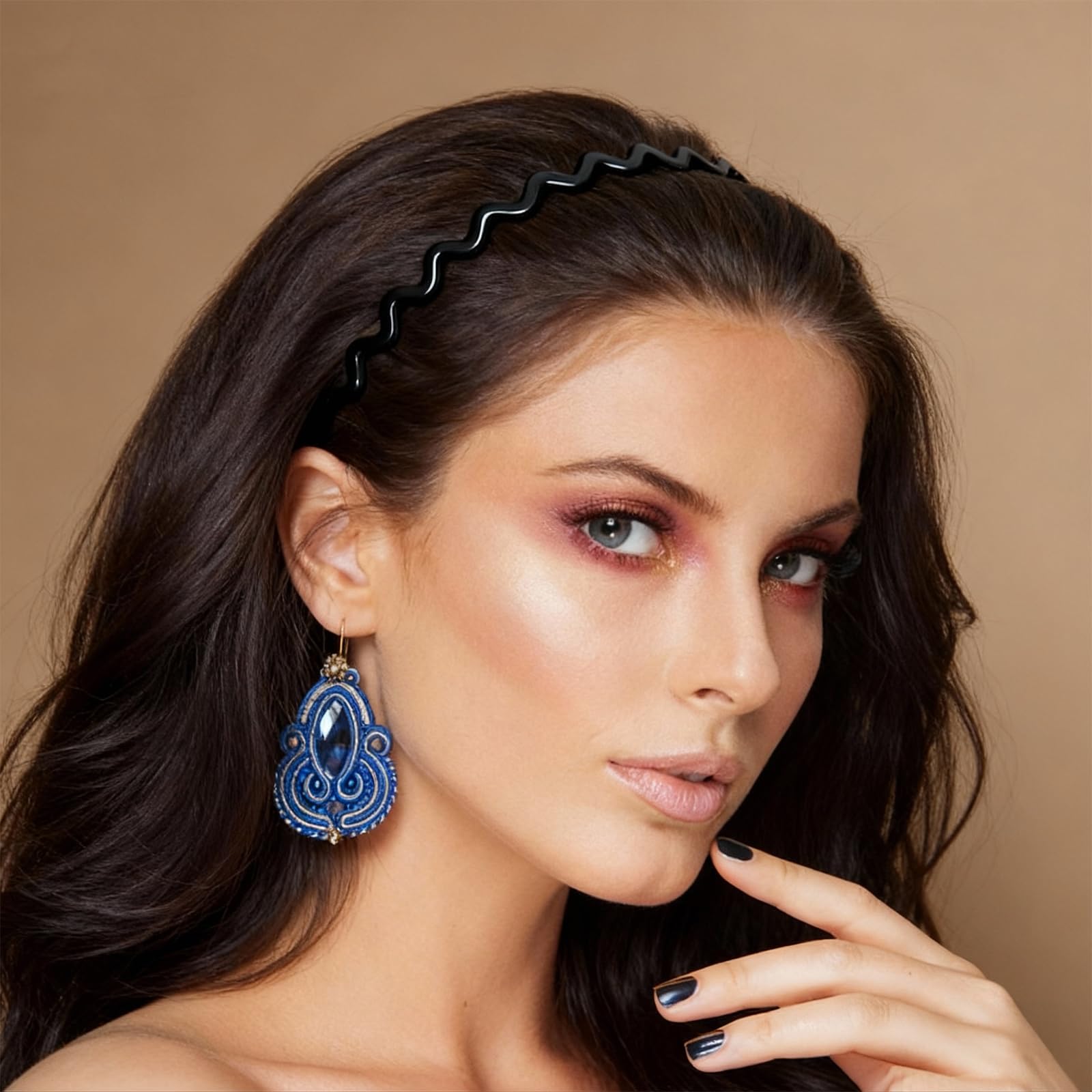 TOSEFES Zigzag confort antideslizante mantiene el cabello en su lugar.