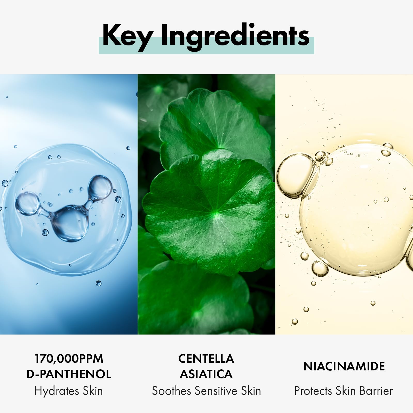 TOSOWOONG Dexpanthenol centella asiatica, calmante para piel sensible.