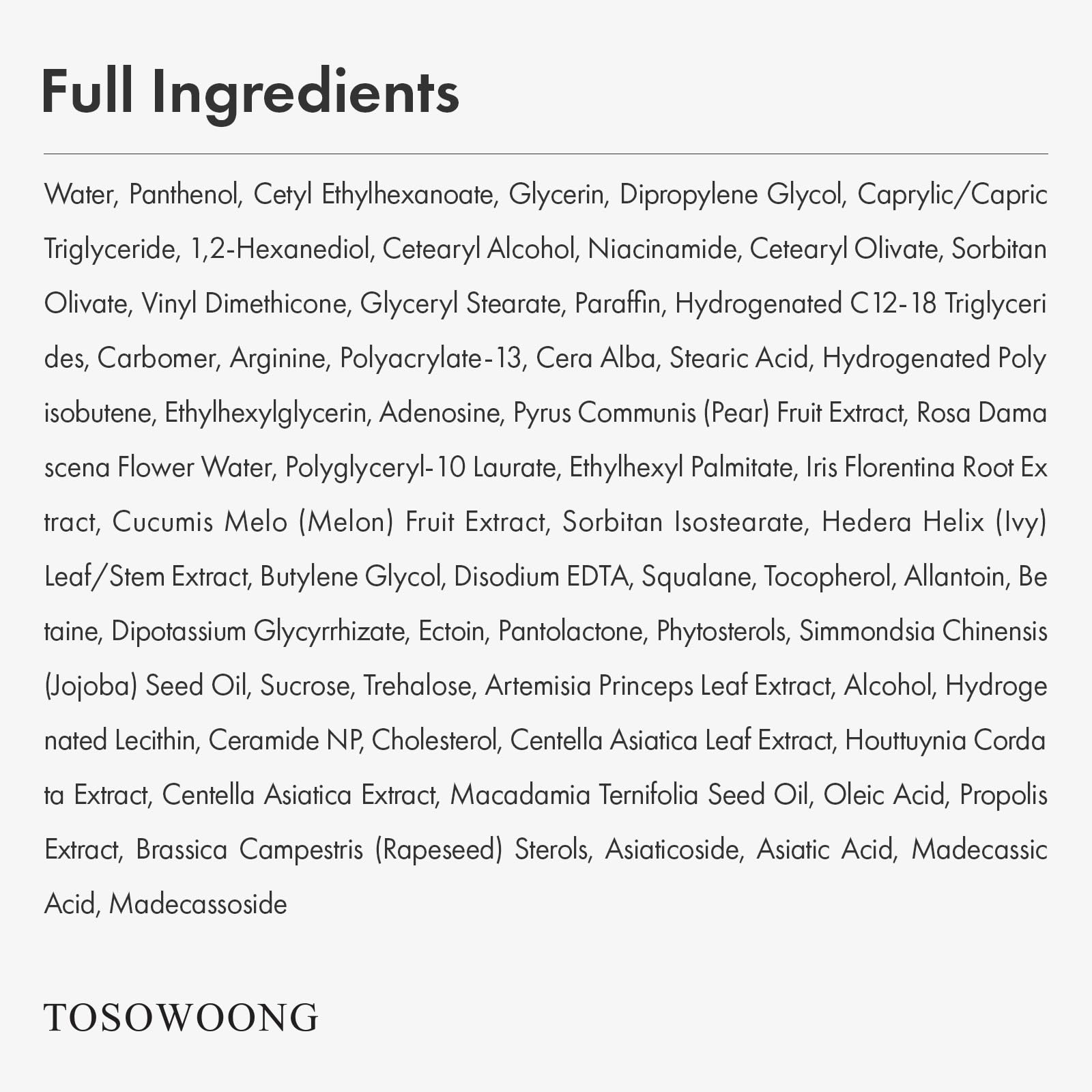 TOSOWOONG Dexpanthenol envase de 60 ml práctico para diario.
