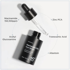TOSOWOONG Niacinamide 15% serum, poros reducidos y textura más suave.