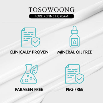 Reducción de poros visible tras uso continuo de la crema TOSOWOONG.