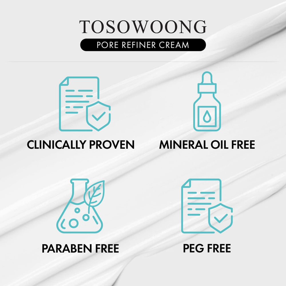 Reducción de poros visible tras uso continuo de la crema TOSOWOONG.