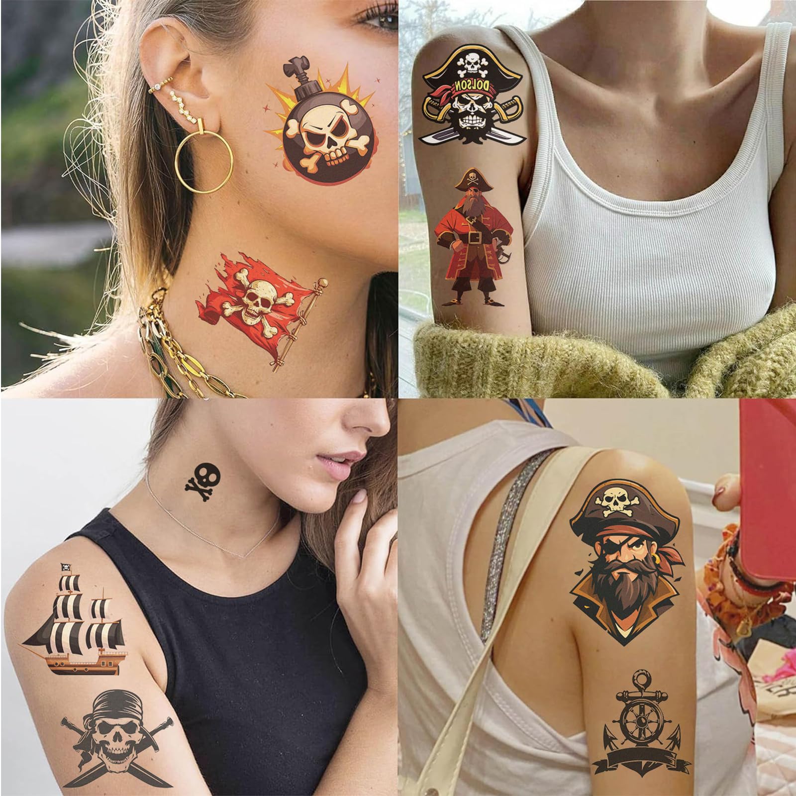 Tostmrks tatuajes piratas-tesoro mapa, perfecto para fiestas tematicas