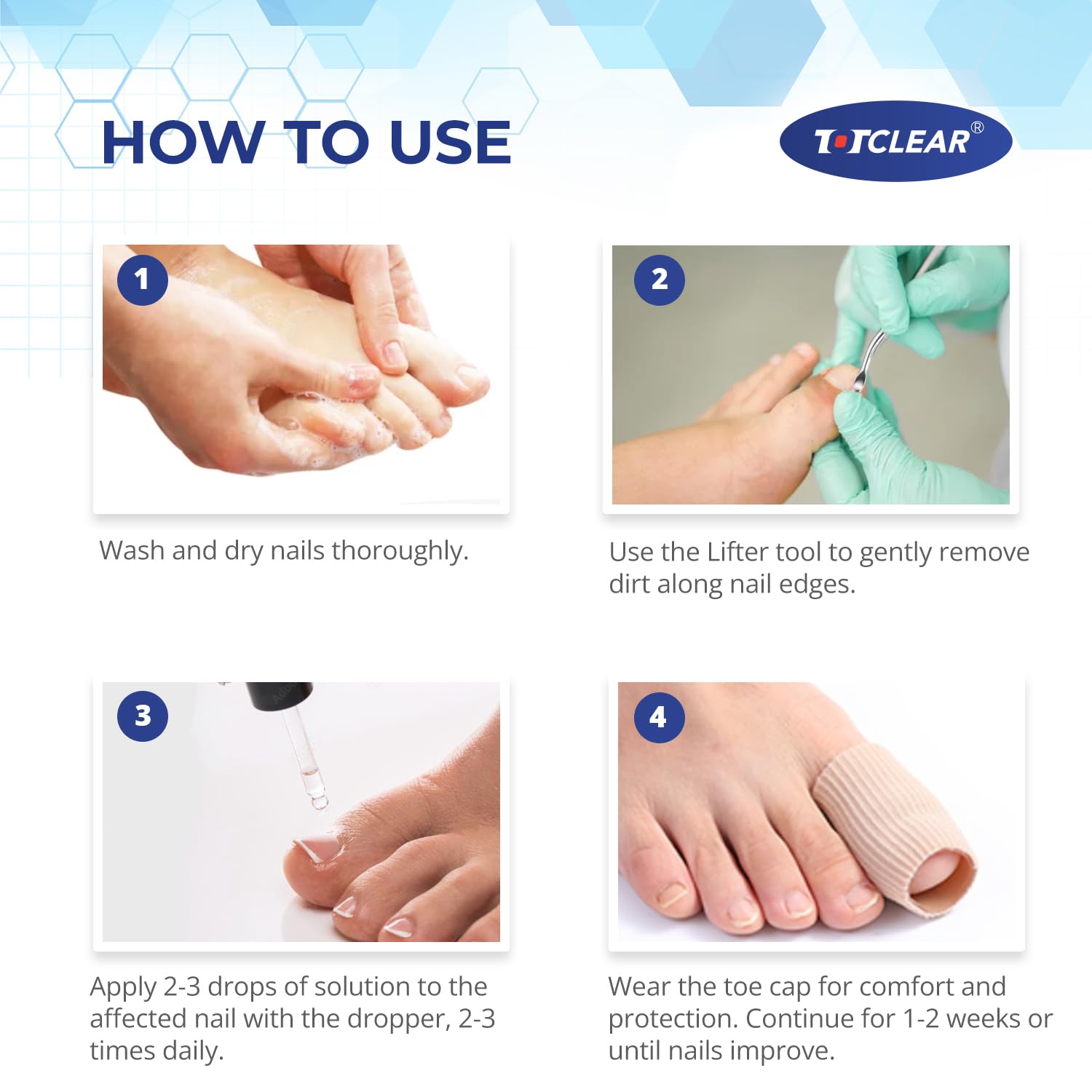 TOTCLEAR botella de gotas 30 ml, aplicación precisa y controlada