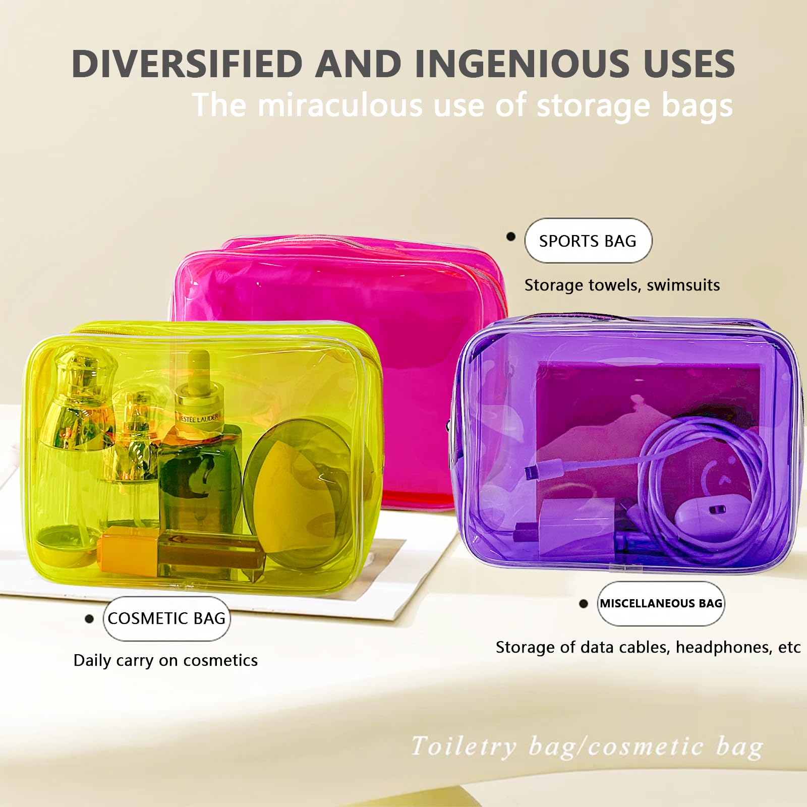 Totepint estuche cosméticos de PVC duradero que protege contenido.