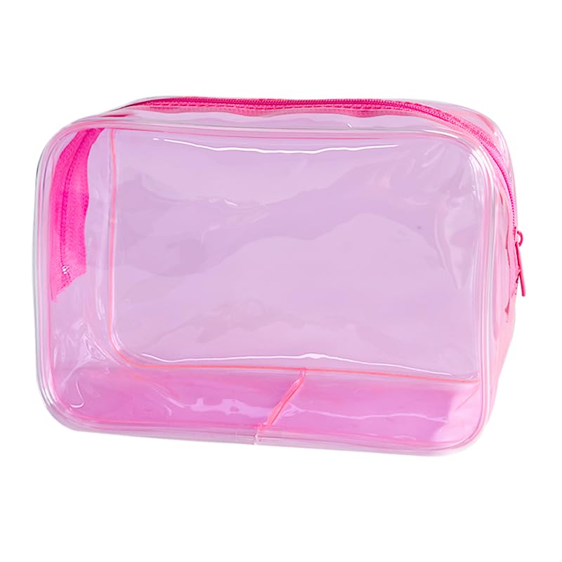 TotePrint bolsa transparente neón frontal ideal para ver rapido tus cosméticos