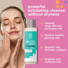 TOUCH glycolic cleanser pump-dispensing shows easy daily use and controlled application