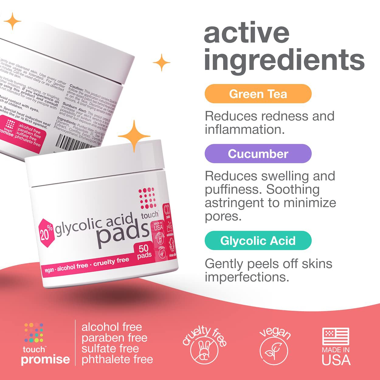 TOUCH discos exfoliantes aplicación suave para piel más clara