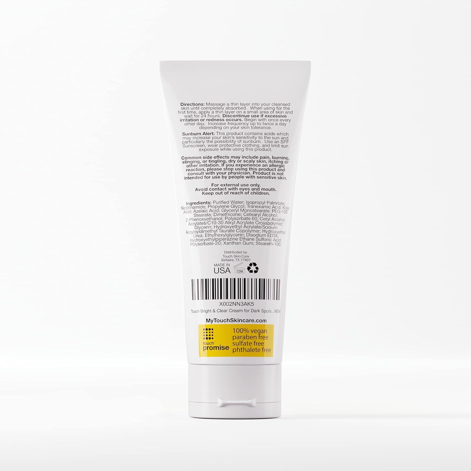 TOUCH Crema Radiancia fabricada en Estados Unidos.