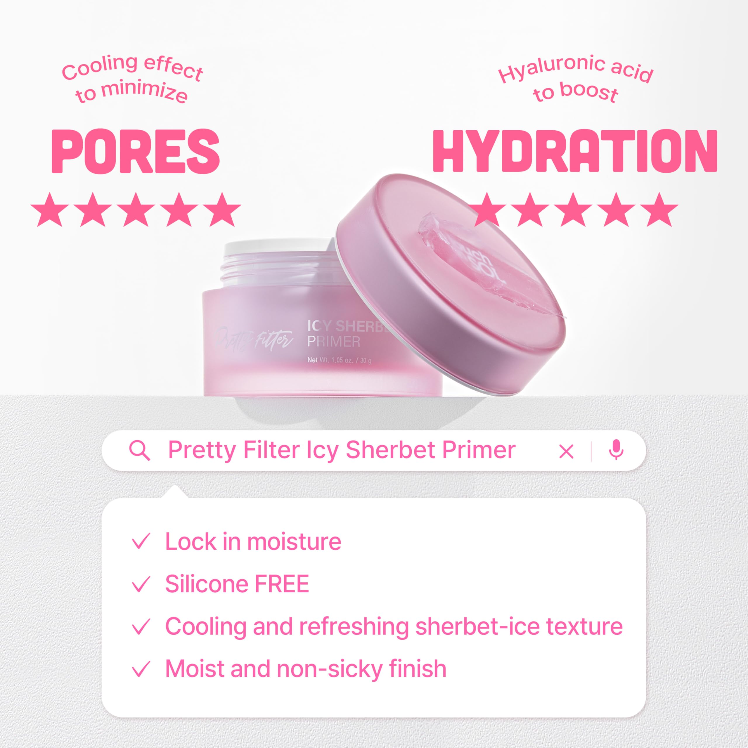 Touch in Sol Icy Sherbet Primer facilita una aplicación suave antes del maquillaje.