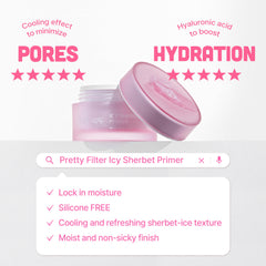 Touch in Sol Icy Sherbet Primer facilita una aplicación suave antes del maquillaje.