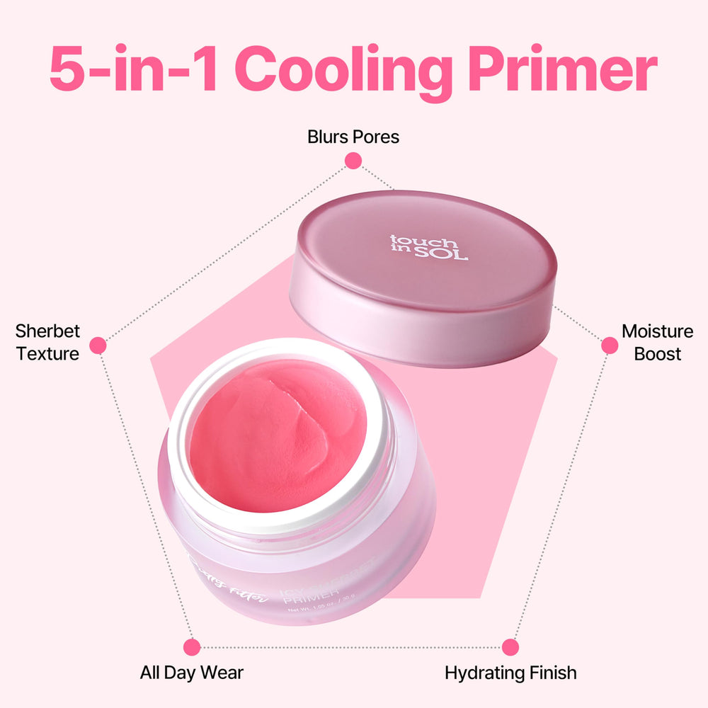 Touch in Sol Icy Sherbet Primer minimiza la apariencia de arrugas visibles.