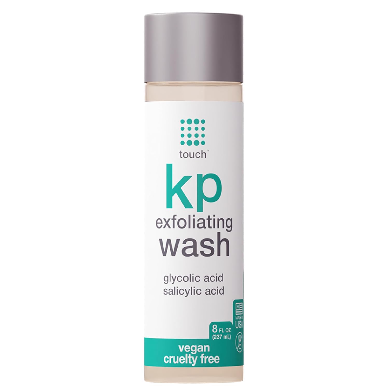 TOUCH KP exfoliante: botella lista para exfoliar la piel durante la ducha