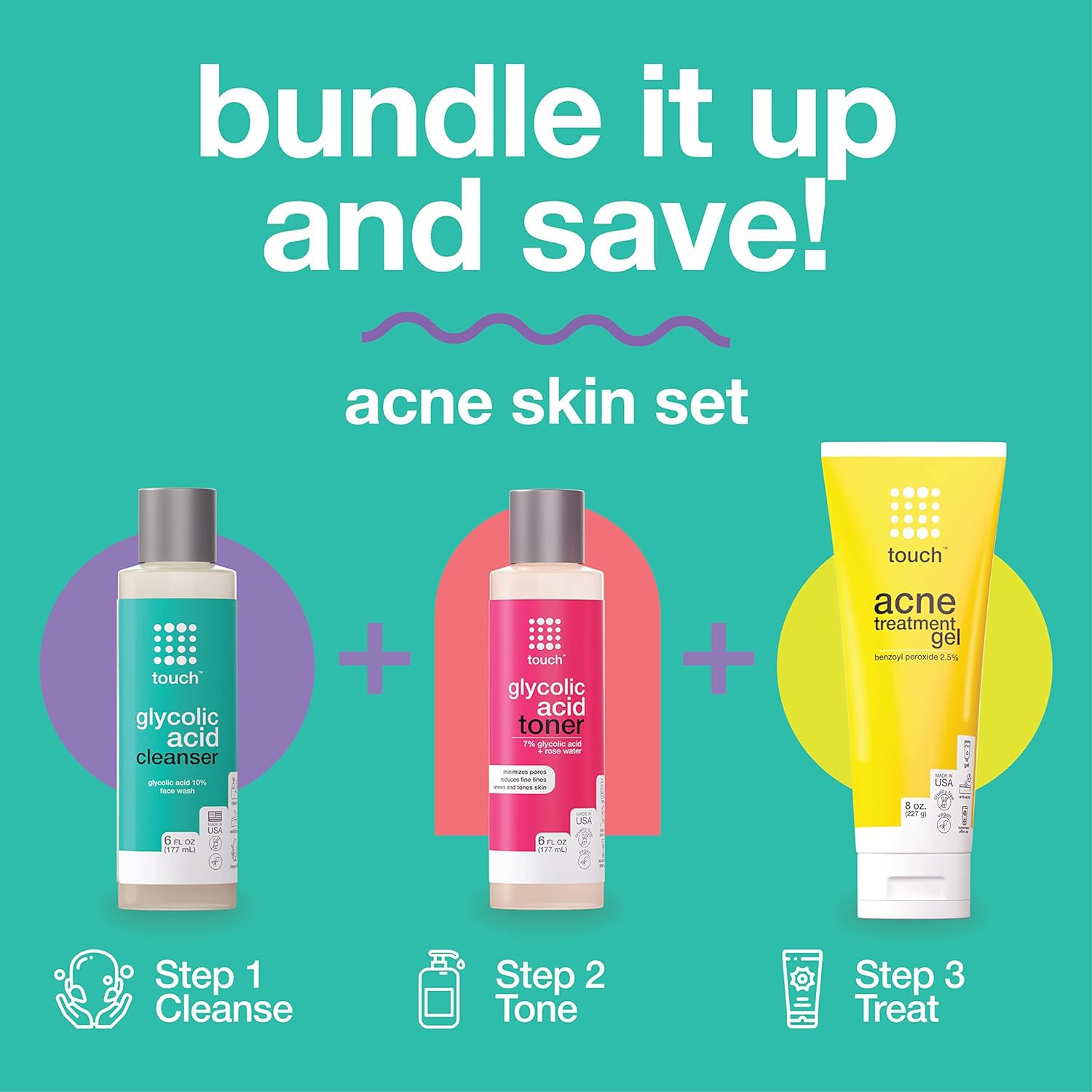 TOUCH envase práctico facilita la rutina de cuidado facial.