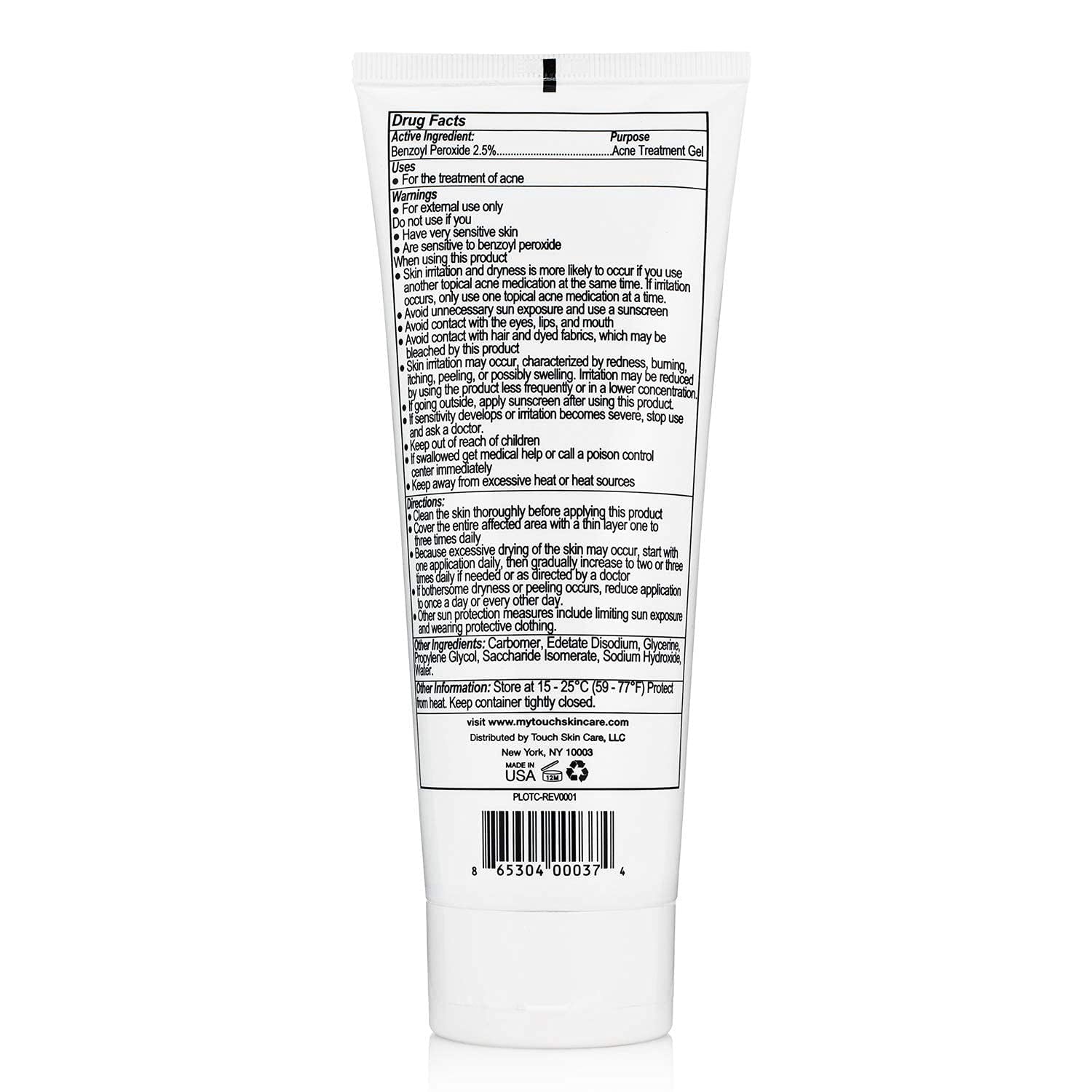TOUCH gel con absorción rápida sin residuos grasos.