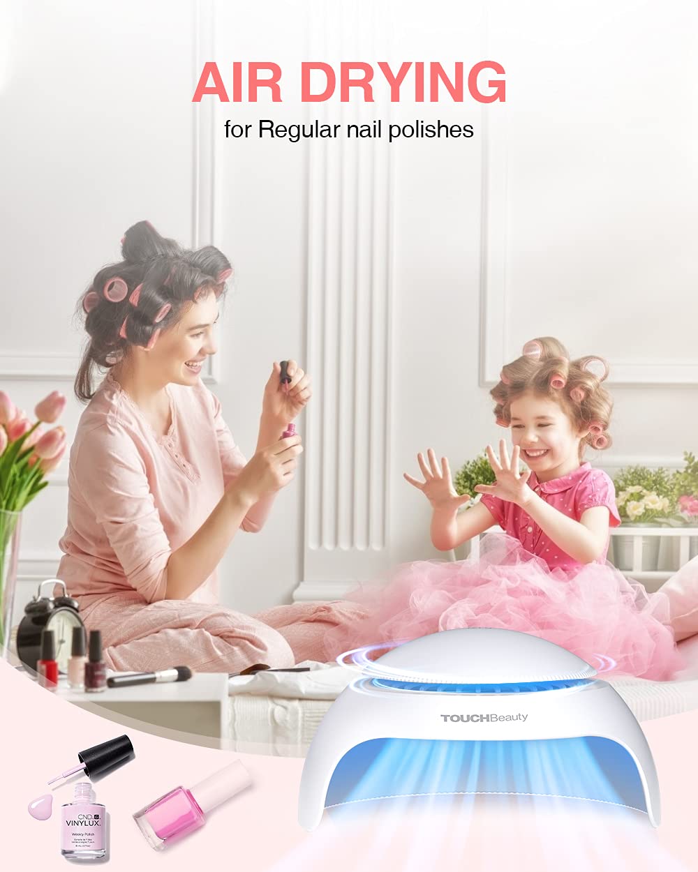Secador de uñas seguro para niños, sin UV.