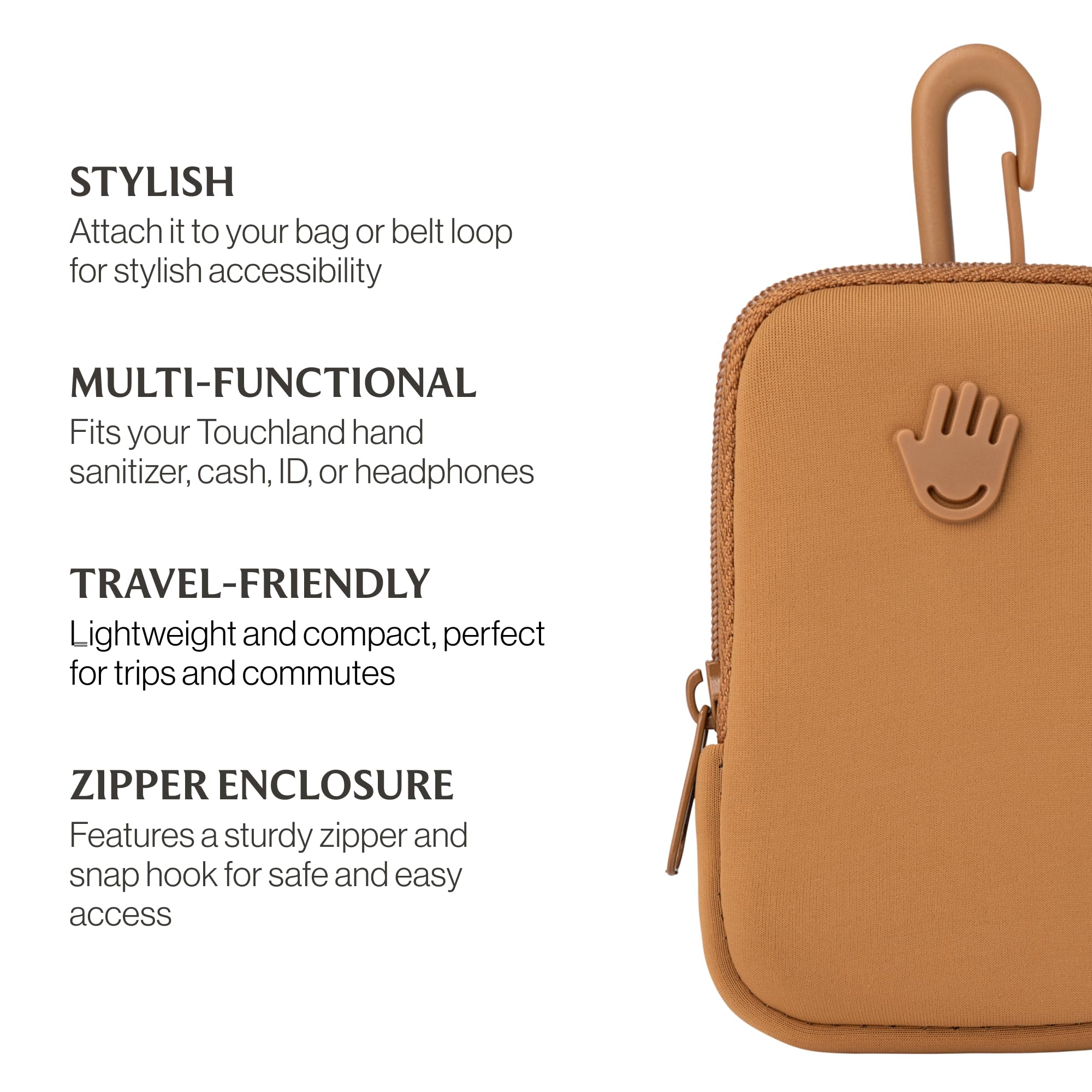 Touchland Touchette, accesorio multifuncional para bolsos, organiza objetos con estilo.