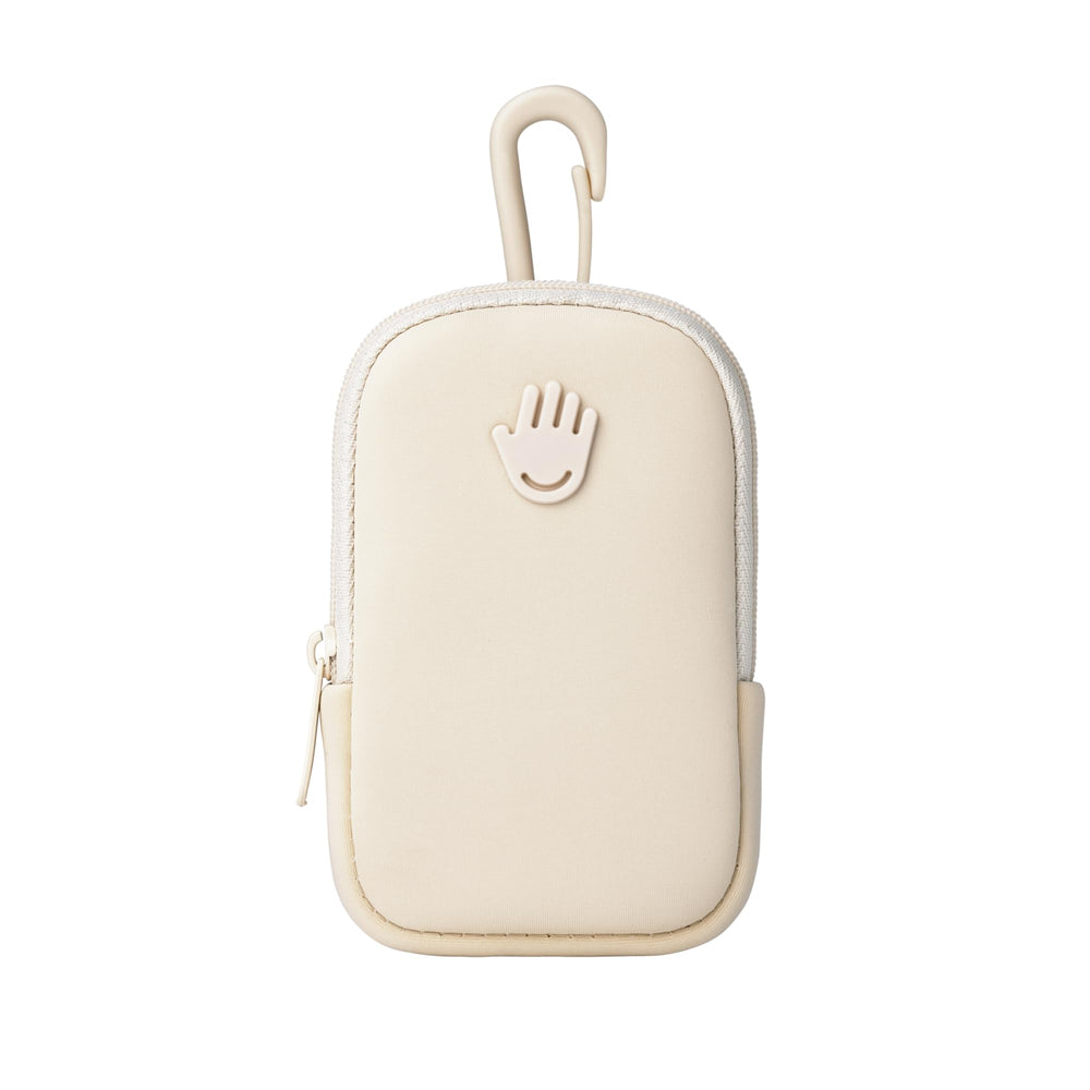 Touchland Touchette, bolsa ivory con cierre zipper para llevar gel desinfectante de forma ordenada