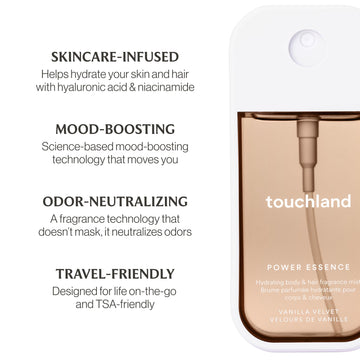 Touchland Vanilla Indulgence aroma reconfortante para cuidado diario.
