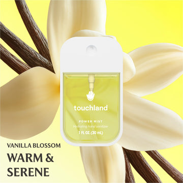 Touchland Vanilla Indulgence envase compacto, ideal para viajar.