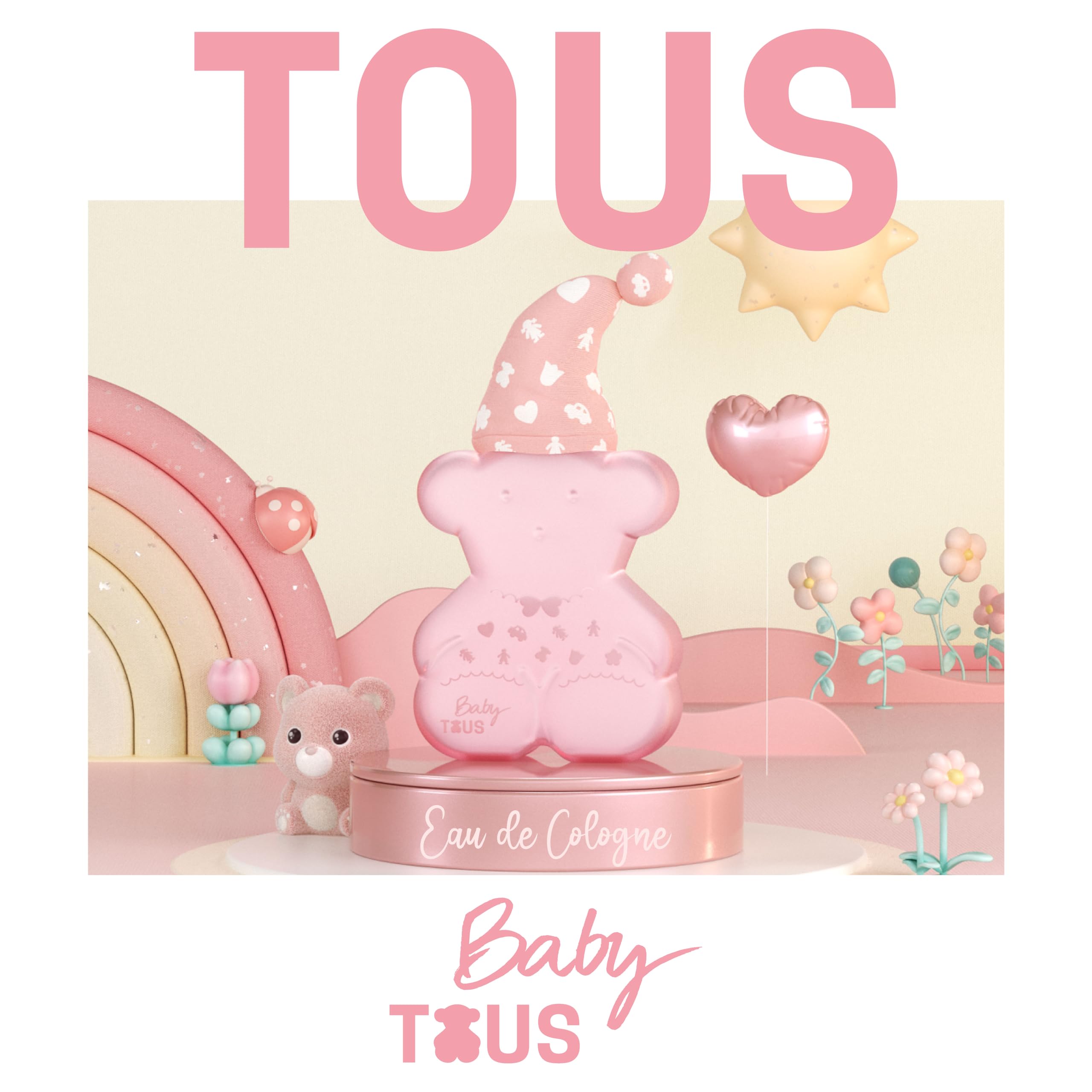 TOUS Baby Colonia para Niñas, notas de neroli y mandarina para una fragancia fresca.