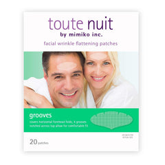 Parche de surcos frontales de Toute Nuit, cobertura amplia para suavizar líneas profundas.