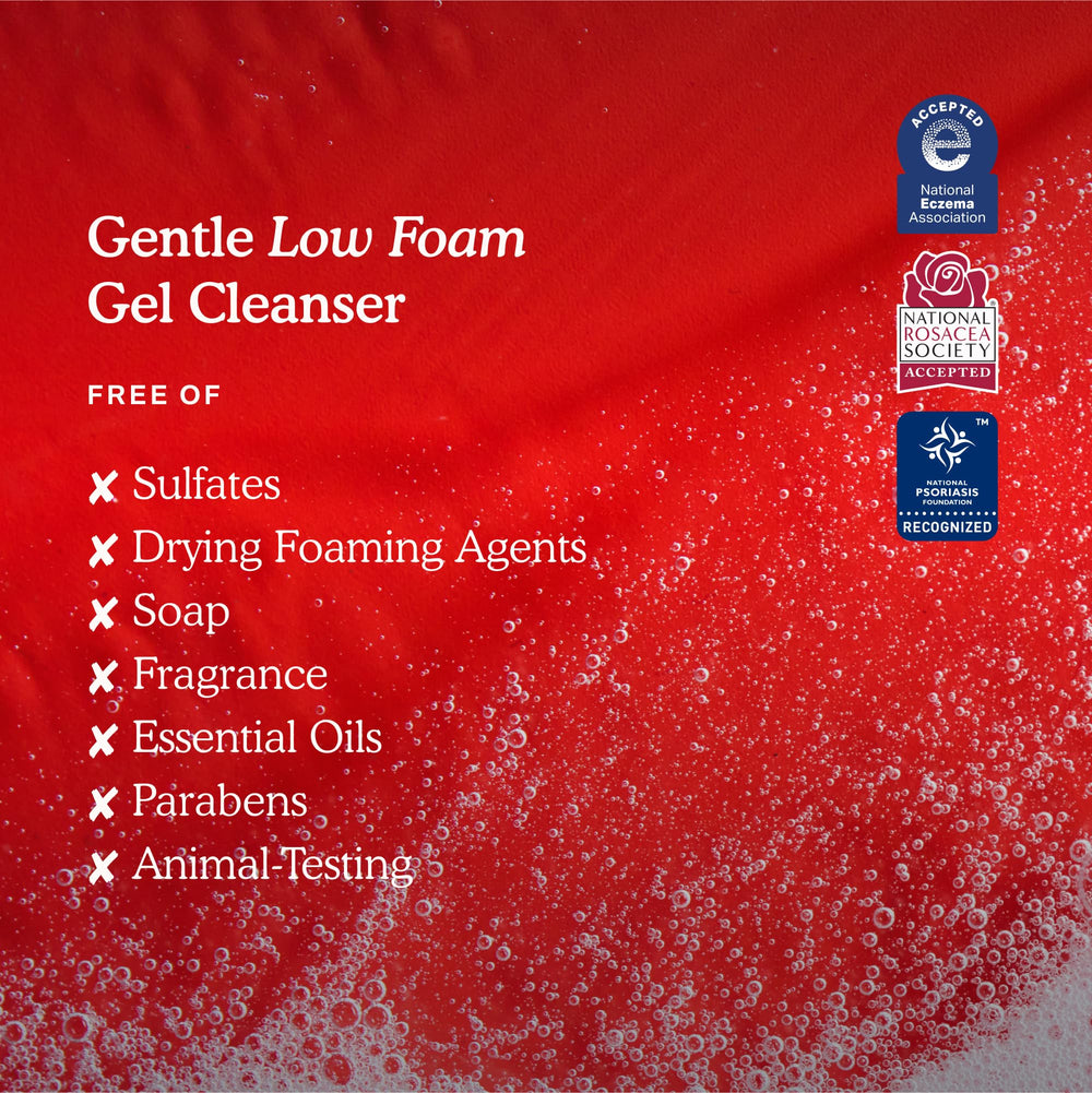 Tower 28 SOS Gel Cleanser in use shows makeup and SPF removal without irritation.
